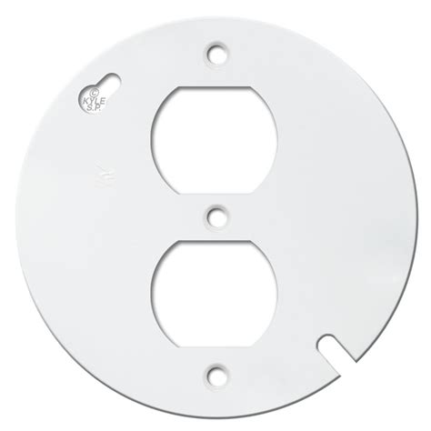 square to round junction box cover|round receptacle outlet cover plates.